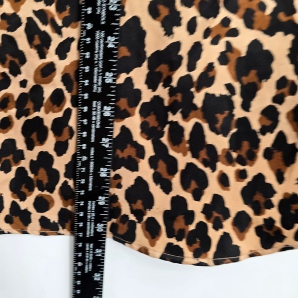 Adrienne‎ Vittadini Collection Women's Leopard Print V Neck 3/4 Sleeve Top Small - Picture 9 of 11